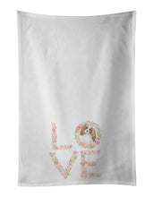 Load image into Gallery viewer, Cavalier Spaniel Blenheim LOVE White Kitchen Towel Set of 2
