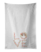 Load image into Gallery viewer, Cavalier Spaniel Blenheim #2 LOVE White Kitchen Towel Set of 2