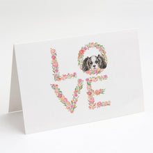 Load image into Gallery viewer, Cavalier Spaniel Tricolor Puppy LOVE Greeting Cards -  Blank Note Cards – 8-Pack of Artist-Designed Cards with Envelopes