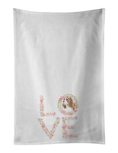 Load image into Gallery viewer, Cavalier Spaniel Blenheim #5 LOVE White Kitchen Towel Set of 2