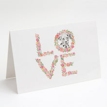 Load image into Gallery viewer, Dalmatian #1 LOVE Greeting Cards -  Blank Note Cards – 8-Pack of Artist-Designed Cards with Envelopes