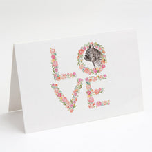 Load image into Gallery viewer, French Bulldog #4 LOVE Greeting Cards -  Blank Note Cards – 8-Pack of Artist-Designed Cards with Envelopes