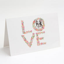 Load image into Gallery viewer, French Bulldog #7 LOVE Greeting Cards -  Blank Note Cards – 8-Pack of Artist-Designed Cards with Envelopes