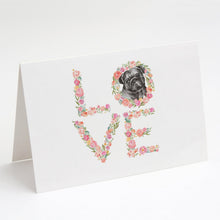 Load image into Gallery viewer, Pug #4 LOVE Greeting Cards -  Blank Note Cards – 8-Pack of Artist-Designed Cards with Envelopes