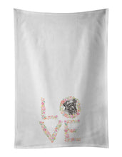 Load image into Gallery viewer, Pug #4 LOVE White Kitchen Towel Set of 2