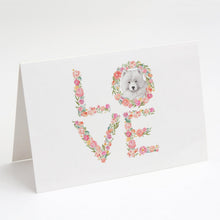 Load image into Gallery viewer, Samoyed #5 LOVE Greeting Cards -  Blank Note Cards – 8-Pack of Artist-Designed Cards with Envelopes