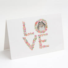 Load image into Gallery viewer, Sheltie #6 LOVE Greeting Cards -  Blank Note Cards – 8-Pack of Artist-Designed Cards with Envelopes