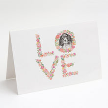 Load image into Gallery viewer, English Springer Spaniel #5 LOVE Greeting Cards -  Blank Note Cards – 8-Pack of Artist-Designed Cards with Envelopes