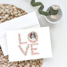 Load image into Gallery viewer, English Springer Spaniel #7 LOVE Greeting Cards -  Blank Note Cards – 8-Pack of Artist-Designed Cards with Envelopes