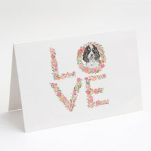 Load image into Gallery viewer, English Springer Spaniel #7 LOVE Greeting Cards -  Blank Note Cards – 8-Pack of Artist-Designed Cards with Envelopes