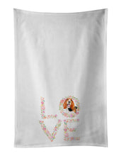 Load image into Gallery viewer, Basset Hound Love White Kitchen Towel Set of 2 Dish Towels