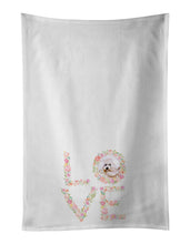 Load image into Gallery viewer, Bichon Frise Love White Kitchen Towel Set of 2 Dish Towels