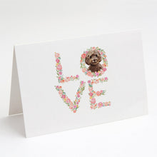 Load image into Gallery viewer, Brown Cockapoo Love Greeting Cards -  Blank Note Cards – 8-Pack of Artist-Designed Cards with Envelopes