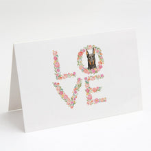 Load image into Gallery viewer, Doberman Pinscher Love Greeting Cards -  Blank Note Cards – 8-Pack of Artist-Designed Cards with Envelopes