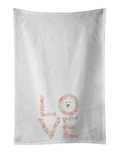 Load image into Gallery viewer, Japanese Spitz Love White Kitchen Towel Set of 2 Dish Towels