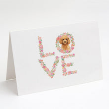 Load image into Gallery viewer, Poodle Love Greeting Cards -  Blank Note Cards – 8-Pack of Artist-Designed Cards with Envelopes