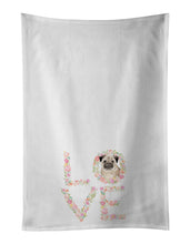 Load image into Gallery viewer, Pug #2 Love White Kitchen Towel Set of 2 Dish Towels