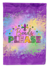 Load image into Gallery viewer, Beads Please Mardi Gras Garden Flag – Decorative Outdoor Yard Flag