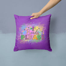 Load image into Gallery viewer, Beads Please Mardi Gras Throw Pillow - 14x14 Decorative Pillow – Art for Your Home &amp; Patio