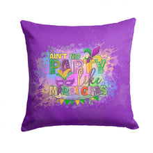 Load image into Gallery viewer, Ain't No Party Like Mardi Gras Throw Pillow - 14x14 Decorative Pillow – Art for Your Home &amp; Patio