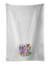 Load image into Gallery viewer, Ain't No Party Like Mardi Gras White Kitchen Towel Set of 2 Dish Towels
