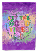 Load image into Gallery viewer, Let the Good Times Roll Mardi Gras Garden Flag – Decorative Outdoor Yard Flag