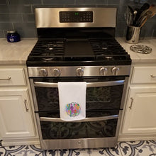 Load image into Gallery viewer, Let the Good Times Roll Mardi Gras White Kitchen Towel Set of 2 Dish Towels