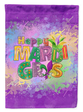 Load image into Gallery viewer, Happy Mardi Gras Garden Flag – Decorative Outdoor Yard Flag