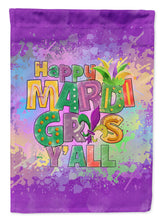 Load image into Gallery viewer, Happy Mardi Gras Y'all Garden Flag – Decorative Outdoor Yard Flag