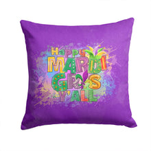 Load image into Gallery viewer, Happy Mardi Gras Y'all Throw Pillow - 14x14 Decorative Pillow – Art for Your Home &amp; Patio