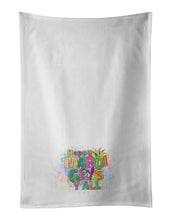 Load image into Gallery viewer, Happy Mardi Gras Y'all White Kitchen Towel Set of 2 Dish Towels