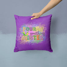 Load image into Gallery viewer, Pour Me Something Mister Mardi Gras Throw Pillow - 14x14 Decorative Pillow – Art for Your Home &amp; Patio