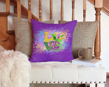 Load image into Gallery viewer, Love Mardi Gras Throw Pillow - 14x14 Decorative Pillow – Art for Your Home &amp; Patio