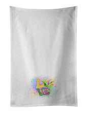 Load image into Gallery viewer, Love Mardi Gras White Kitchen Towel Set of 2 Dish Towels