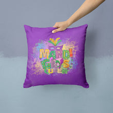 Load image into Gallery viewer, Mardi Gras Queen Throw Pillow - 14x14 Decorative Pillow – Art for Your Home &amp; Patio