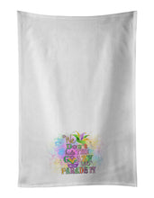 Load image into Gallery viewer, We Don't Hide the Crazy Mardi Gras White Kitchen Towel Set of 2 Dish Towels
