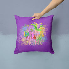 Load image into Gallery viewer, This Diva needs a Drink Mardi Gras Throw Pillow - 14x14 Decorative Pillow – Art for Your Home &amp; Patio