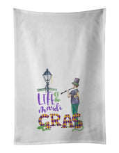 Load image into Gallery viewer, Life of the Mardi Gras White Kitchen Towel Set of 2 Dish Towels