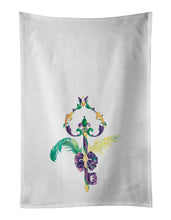 Load image into Gallery viewer, Key to Mardi Gras White Kitchen Towel Set of 2 Dish Towels