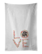 Load image into Gallery viewer, Black Great Dane Puppy Love White Kitchen Towel Set of 2 Dish Towels