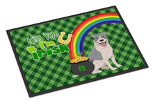 Load image into Gallery viewer, Blue and White Pit Bull Terrier St. Patrick's Day Doormat - 24x36 Decorative Floor Mat – Indoor/Outdoor Rug with Artistic Flair