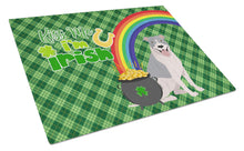 Load image into Gallery viewer, Blue and White Pit Bull Terrier St. Patrick's Day Glass Cutting Boards – Durable, Decorative Kitchen Art Large