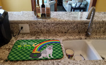 Load image into Gallery viewer, Blue Brindle Pit Bull Terrier St. Patrick's Day Dish Drying Mat – Absorbent, Artistic Kitchen Essentials