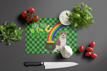 Load image into Gallery viewer, Fawn Brindle Pit Bull Terrier St. Patrick's Day Glass Cutting Boards – Durable, Decorative Kitchen Art Large