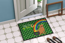 Load image into Gallery viewer, Red Pit Bull Terrier St. Patrick's Day Doormat - 24x36 Decorative Floor Mat – Indoor/Outdoor Rug with Artistic Flair