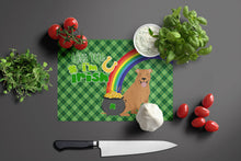 Load image into Gallery viewer, Red Pit Bull Terrier St. Patrick's Day Glass Cutting Boards – Durable, Decorative Kitchen Art Large