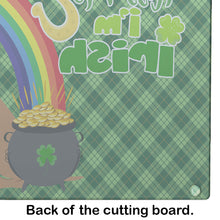 Load image into Gallery viewer, Red Pit Bull Terrier St. Patrick's Day Glass Cutting Boards – Durable, Decorative Kitchen Art Large