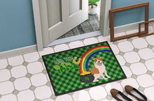 Load image into Gallery viewer, Red and White Pit Bull Terrier St. Patrick's Day Doormat - 24x36 Decorative Floor Mat – Indoor/Outdoor Rug with Artistic Flair