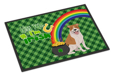 Load image into Gallery viewer, Red and White Pit Bull Terrier St. Patrick's Day Doormat - 24x36 Decorative Floor Mat – Indoor/Outdoor Rug with Artistic Flair