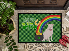 Load image into Gallery viewer, White Pit Bull Terrier St. Patrick's Day Doormat - 24x36 Decorative Floor Mat – Indoor/Outdoor Rug with Artistic Flair